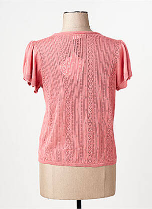 Tricou guler rotund roz JACQUELINE DE YONG femeie