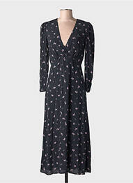 Rochie lungă negru MANGO femeie