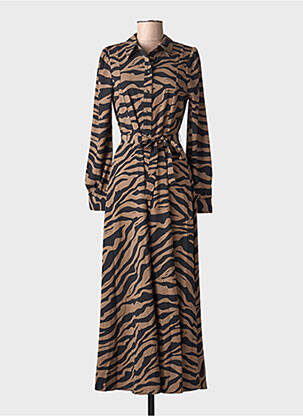 Rochie lungă mâneci lungi mâneci lungi maro VERO MODA femeie