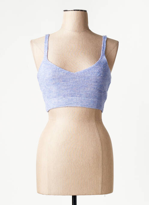 Top scurt albastru MANGO femme