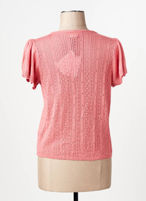 Tricou guler rotund roz JACQUELINE DE YONG femme