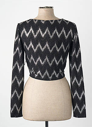 Top scurt mâneci lungi negru ONLY femeie