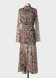 Rochie lungă negru MANGO femeie