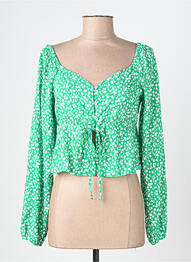 Top guler în v mâneci lungi verde ONLY femme