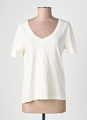 Tricou mâneci scurte mâneci scurte alb JACQUELINE DE YONG femme