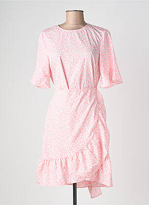 Rochie scurtă guler rotund roz VERO MODA femeie
