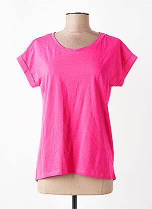 Tricou guler rotund mâneci scurte roz VILA femeie