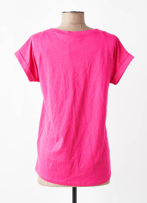 Tricou guler rotund mâneci scurte roz VILA femme