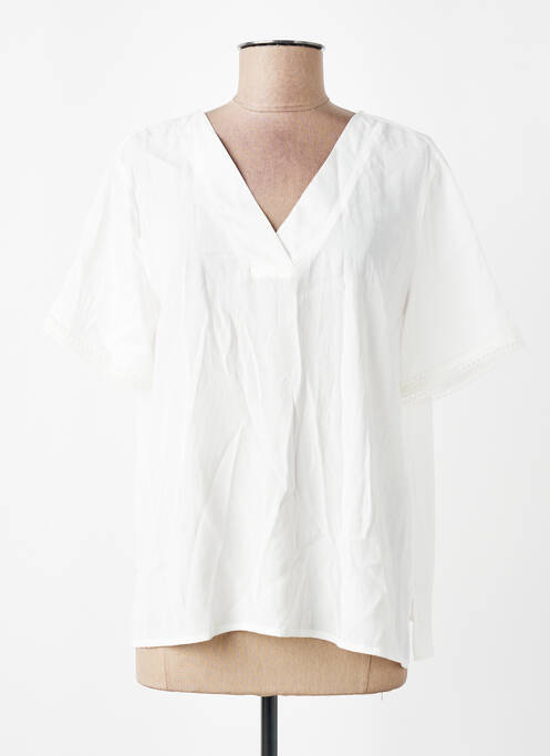 Tricou guler în v alb JACQUELINE DE YONG femme