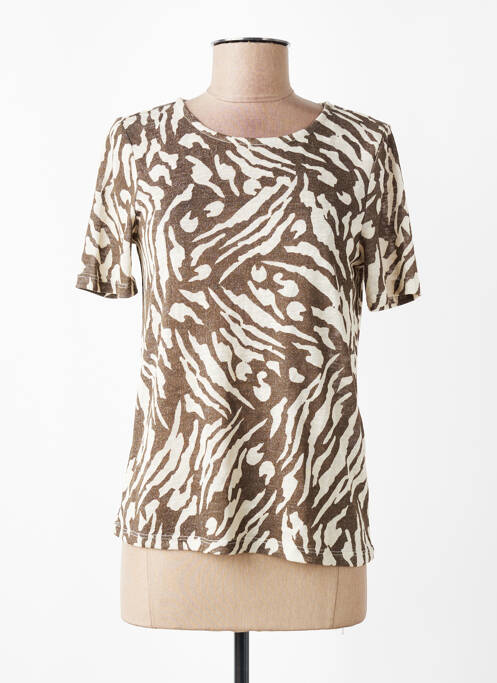 Tricou croială dreaptă mâneci scurte maro VILA femme