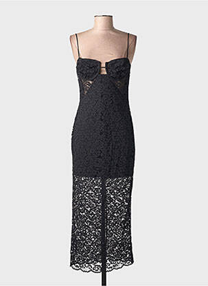 Rochie lungă negru MANGO femeie