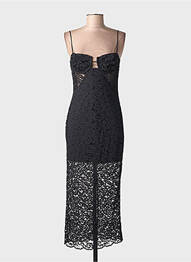 Rochie lungă negru MANGO femme