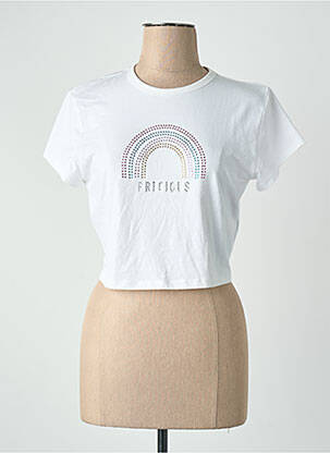 Tricou croială dreaptă mâneci scurte alb ONLY femeie