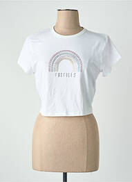 Tricou croială dreaptă mâneci scurte alb ONLY femeie