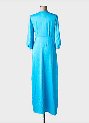Rochie lungă guler în v mâneci 3/4 albastru ONLY femeie