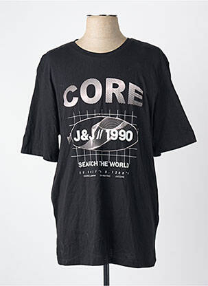 Tricou guler rotund negru JACK & JONES bărbat