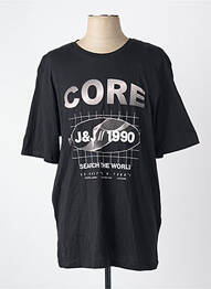Tricou guler rotund negru JACK & JONES bărbat