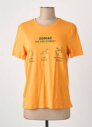 Tricou croială dreaptă mâneci scurte portocalie ONLY femeie