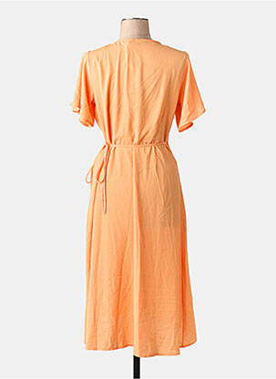 Rochie midi mâneci scurte mâneci scurte portocalie VERO MODA femeie