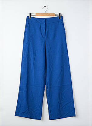 Pantalon drept închidere cu fermoar sub clapetă cu cârlig talie înaltă albastru VERO MODA femeie