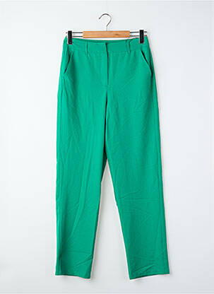 Pantalon drept închidere cu fermoar sub clapetă cu cârlig talie înaltă verde VERO MODA femeie