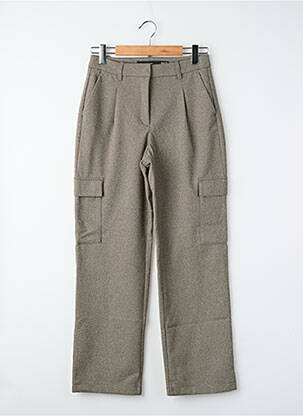 Pantalon drept închidere cu fermoar sub clapetă cu cârlig gri VERO MODA femeie