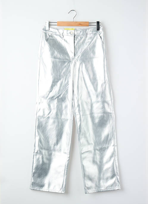 Pantalon drept talie înaltă talie înaltă argintiu JJXX femme