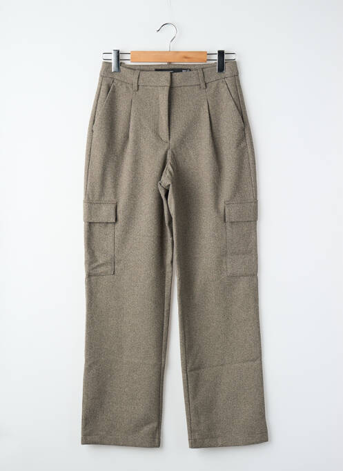 Pantalon drept închidere cu fermoar sub clapetă cu cârlig gri VERO MODA femme