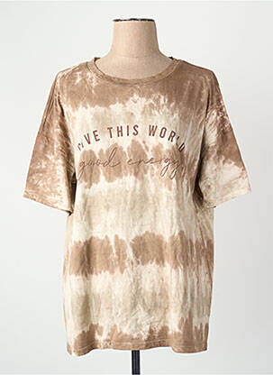 Tricou bej NOISY MAY femeie