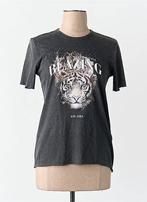 Tricou guler rotund mâneci scurte negru ONLY femeie