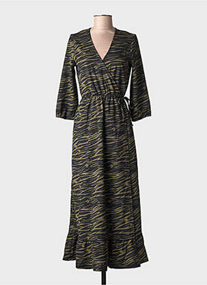Rochie lungă mâneci 3/4 verde ONLY femeie
