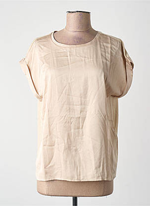Tricou croială dreaptă mâneci scurte bej VILA femeie