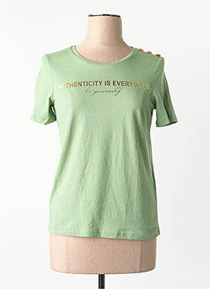 Tricou guler rotund mâneci scurte verde VERO MODA femeie