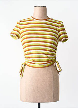 Tricou croială dreaptă mâneci scurte verde ONLY femeie