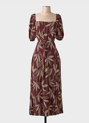 Rochie lungă maro MANGO femeie