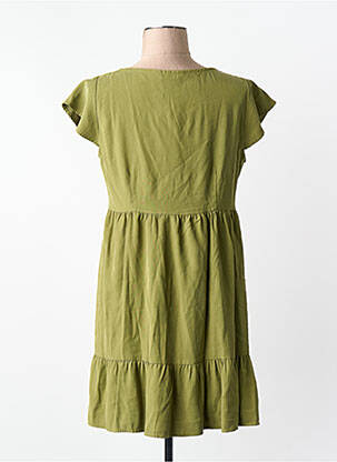 Rochie scurtă guler în v verde ONLY femeie
