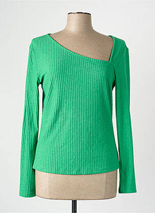 Tricou guler în v verde ONLY femeie