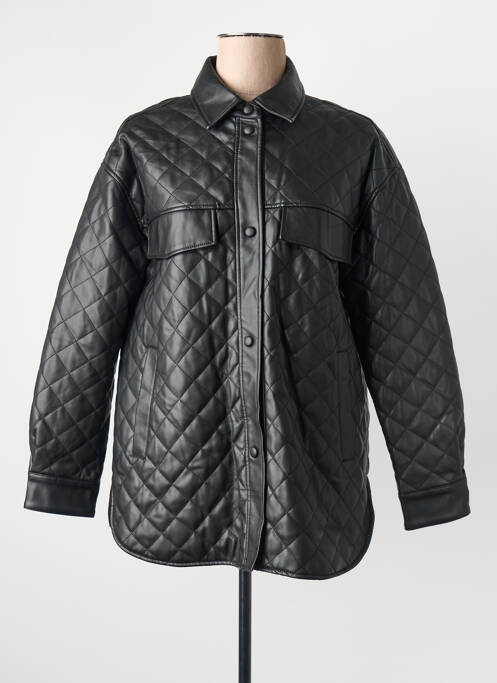 Geacă din piele negru MANGO femme