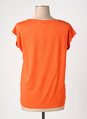 Tricou guler rotund portocalie PIECES femeie