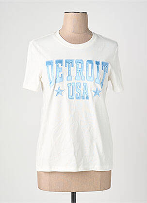 Tricou guler rotund mâneci scurte alb ONLY femeie