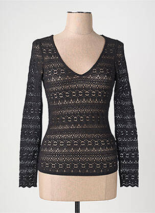 Tricou guler în v negru VILA femeie
