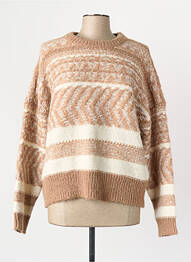 Pulover guler rotund mâneci lungi bej ONLY femme