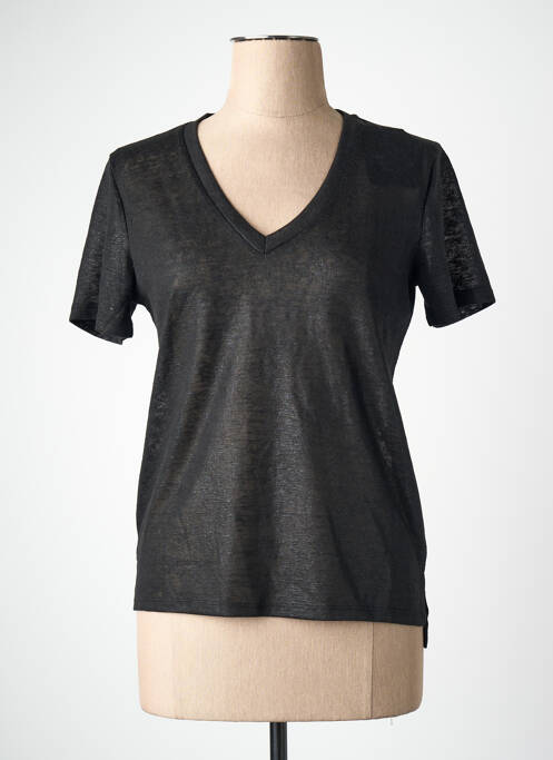 Tricou guler în v negru ONLY femme
