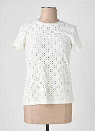 Tricou guler rotund mâneci scurte alb JACQUELINE DE YONG femme