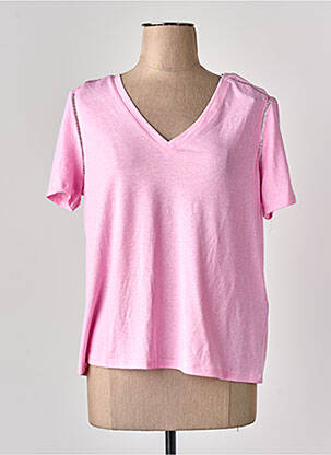 Tricou croială dreaptă mâneci scurte roz VERO MODA femeie