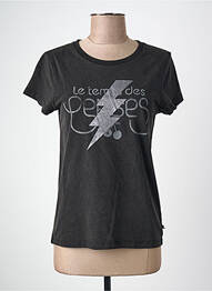 Tricou negru LE TEMPS DES CERISES femme