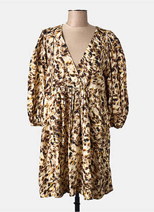 Rochie scurtă maro MANGO femeie