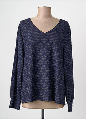 Tricou guler în v albastru CARMAKOMA femeie