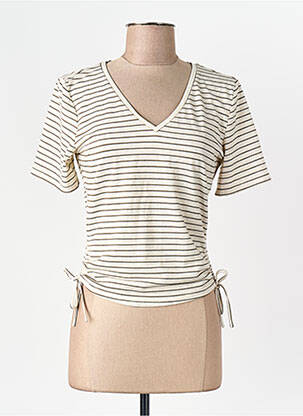 Tricou guler în v alb ONLY femeie