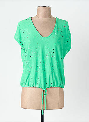 Tricou guler în v verde VERO MODA femeie